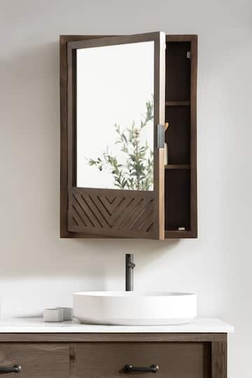 Kate and Laurel Mezzeta Bathroom Cabinet with Mirror